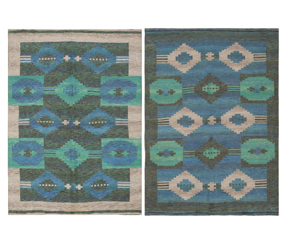 Vintage Swedish Double-Sided Kilim | Tapis / Tapis de designers | Nazmiyal Rugs