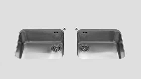 Undermount bowls radius 60 lateral drain
VS 40/40-D | Kitchen sinks | ALPES-INOX