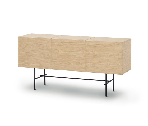 Rubycon Sideboard - Version with 3 oak lacquered cubes | Sideboards | ARFLEX