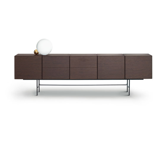 Rubycon Sideboard - Version with 5 chocolate lacquered cubes | Aparadores | ARFLEX