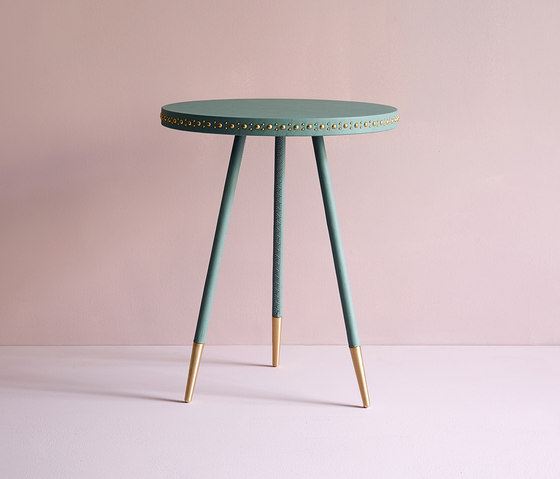 Stud leather side table | Beistelltische | Bethan Gray