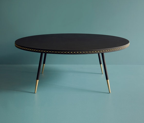 Stud leather coffee table | Tables basses | Bethan Gray