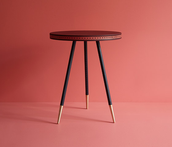 Brogue leather side table | Side tables | Bethan Gray