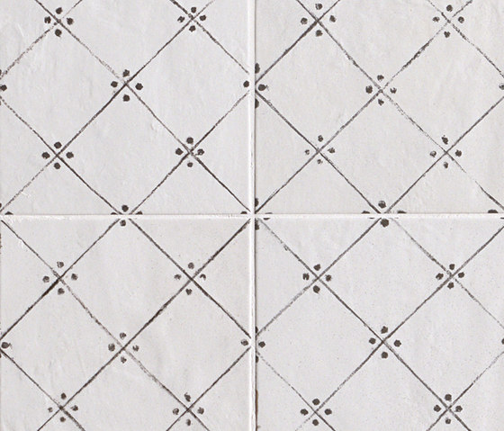 Firenze Heritage Maiolica Bianca Déco Antracite Gloss | Ceramic tiles | Fap Ceramiche