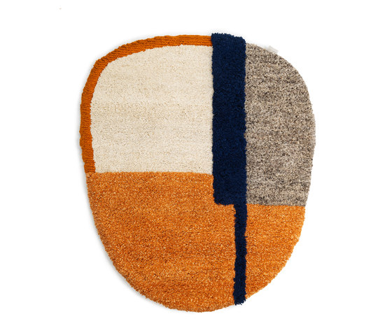 Nudo | rug small, blue/orange/ochre | Alfombras / Alfombras de diseño | Ames