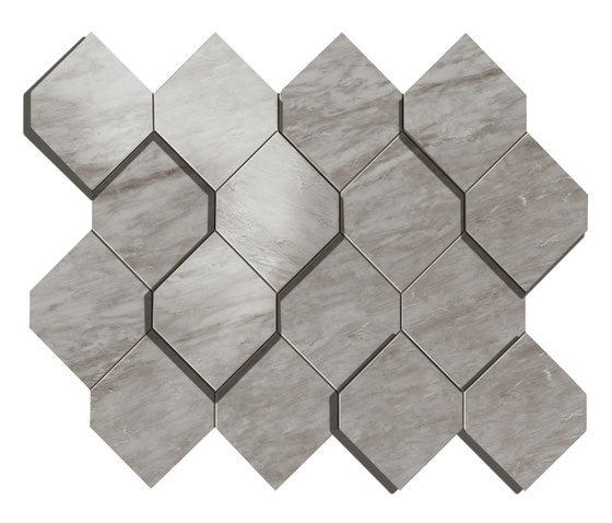 Marvel Stone bardiglio esagono 3D | Ceramic tiles | Atlas Concorde