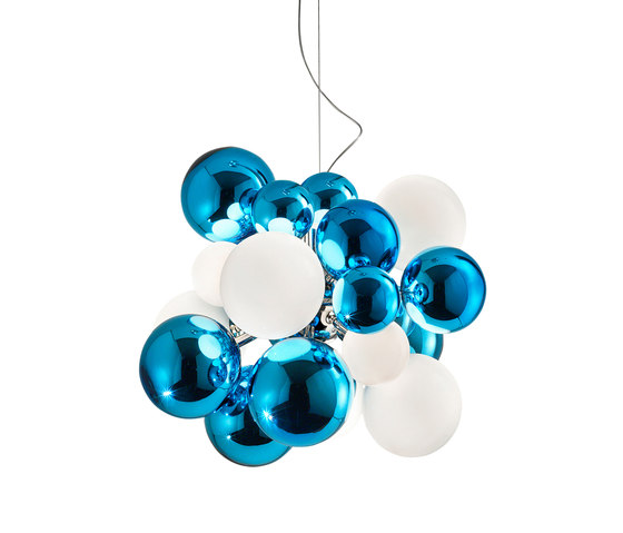 Digit Chandelier | Ceiling | mirrored acquamarine | Suspensions | Babled