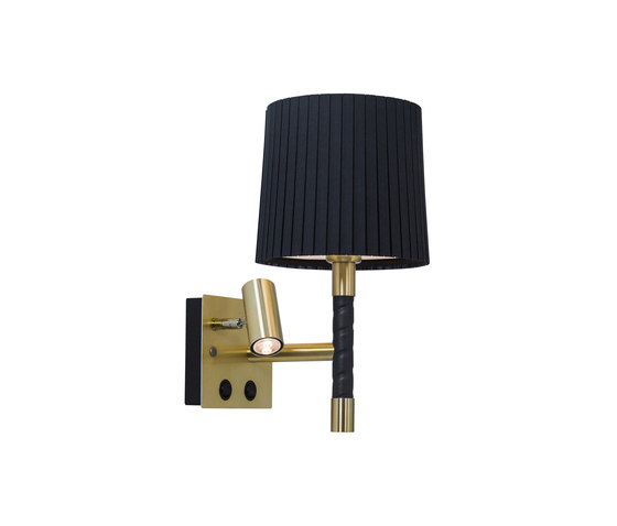 Wira | 309 Brass/darkbrown leather | Wall lights | Belid PRO
