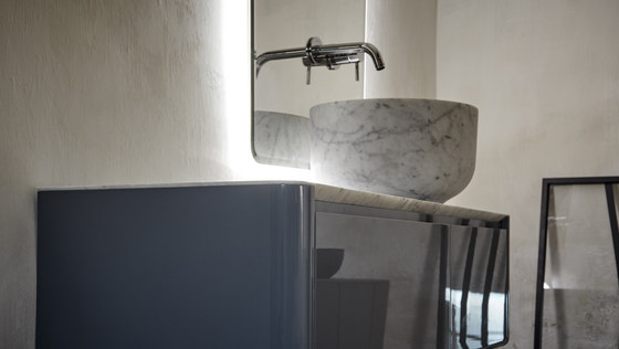 Origin Top Mounted White Carrara Marble H25 Washbasin | Lavabos | Inbani