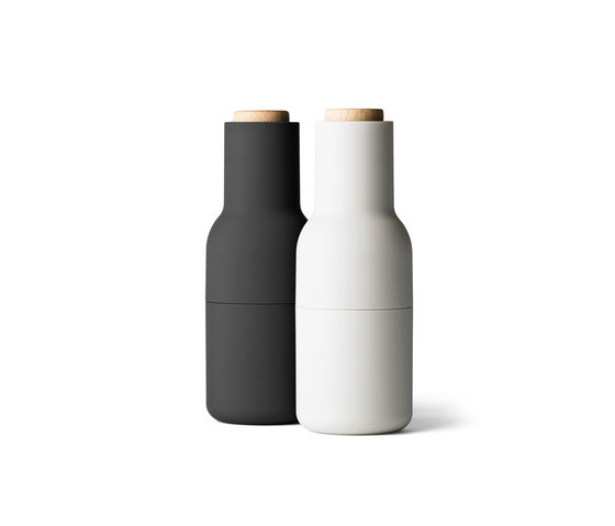 Bottle Grinder | Ash/Carbon  2-pack w. Beech Lid | Salz & Pfeffer | Audo Copenhagen
