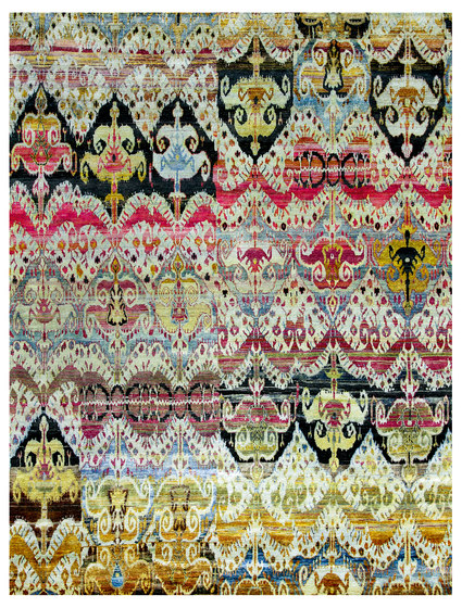 Kundan Diffusion Koti Silk Baroque Ikat 3 | Tapis / Tapis de designers | Zollanvari
