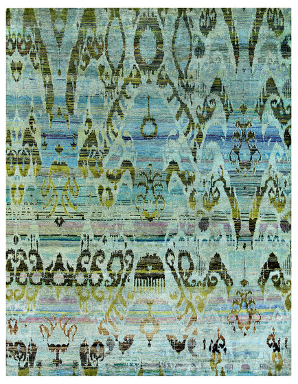 Kundan Diffusion Koti Silk Baroque Ikat Blues | Tapis / Tapis de designers | Zollanvari