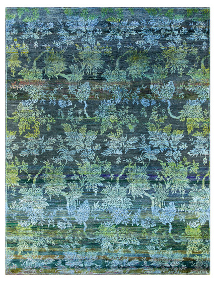 Kundan Diffusion Koti Silk Scrolling Leaves | Alfombras / Alfombras de diseño | Zollanvari