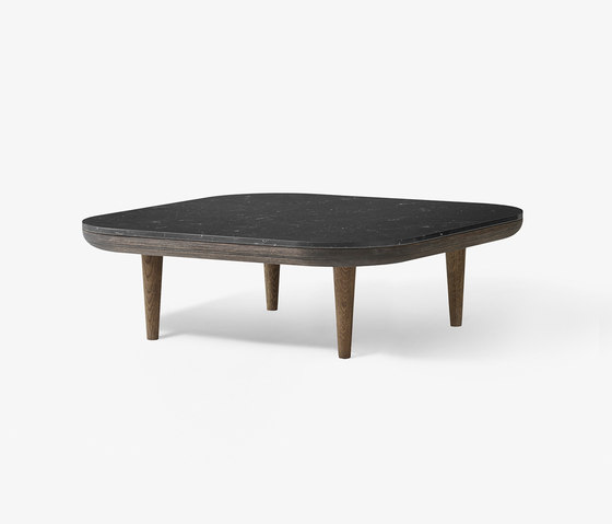 Fly SC4 Smoked Oiled Oak base w. honed Nero Marquina marble | Couchtische | &TRADITION