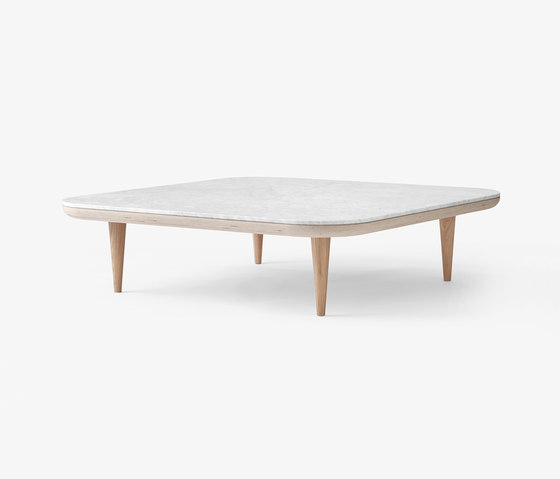 Fly SC11 White Oiled Oak base w. honed Bianco Carrara marble | Tables basses | &TRADITION