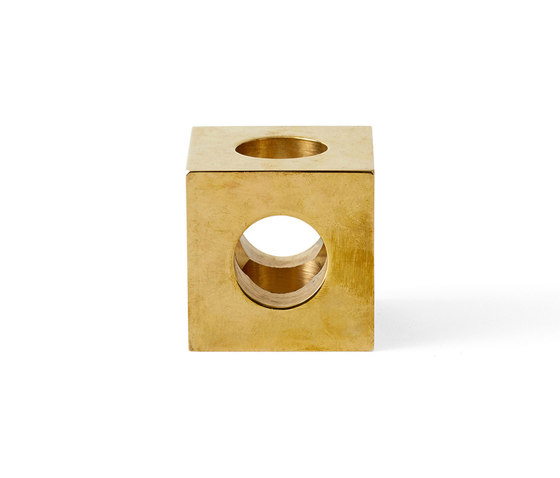 Cube Candle Holder | Brass | Bougeoirs | Audo Copenhagen