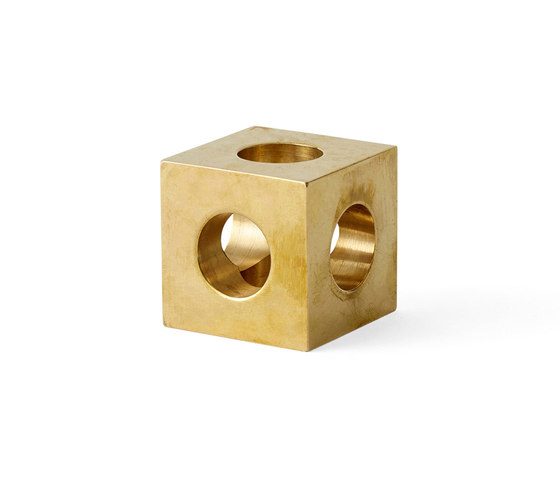 Cube Candle Holder | Brass | Bougeoirs | Audo Copenhagen