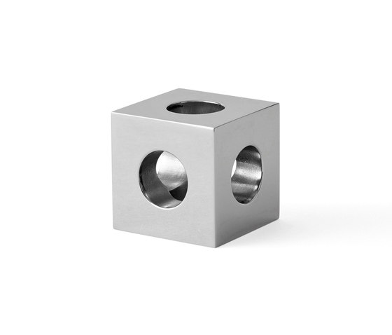 Cube Candle Holder | Mirror Polished Steel | Candelabros | Audo Copenhagen