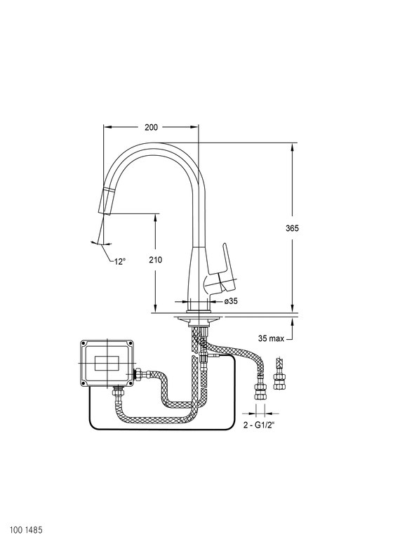 100 1485 Single lever sink mixer with touch-function | Griferías de cocina | Steinberg