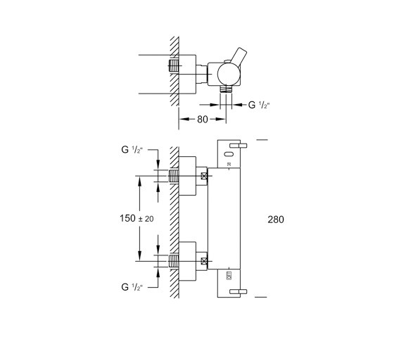 120 3200 Exposed thermostatic shower mixer 1/2“ | Rubinetteria doccia | Steinberg