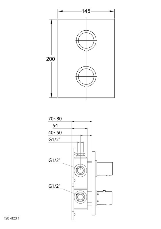 120 4123 1 Jeu de finition mélangeur thermostatique avec inverseur a 3 voies integrées | Robinetterie de douche | Steinberg
