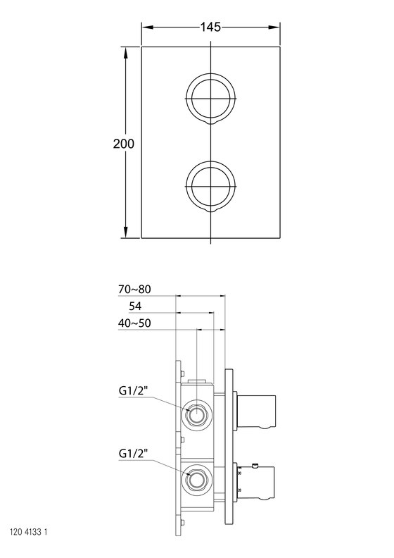 120 4133 3 Jeu de finition pour melangeur thermostatique avec inverseur a 2 voies intégrées | Robinetterie de douche | Steinberg