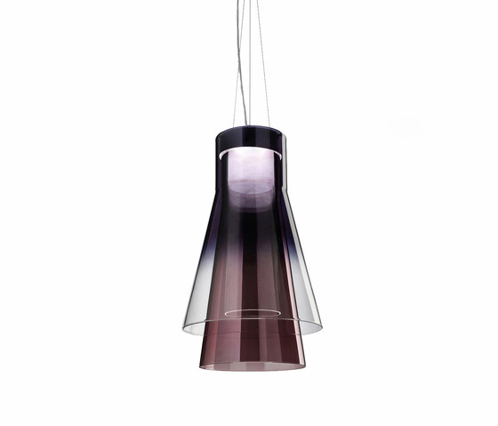Trigona S | smoked black bordeaux and transparent | Suspended lights | LEUCOS USA