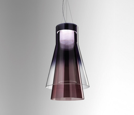 Trigona S | smoked black bordeaux and transparent | Suspended lights | LEUCOS USA