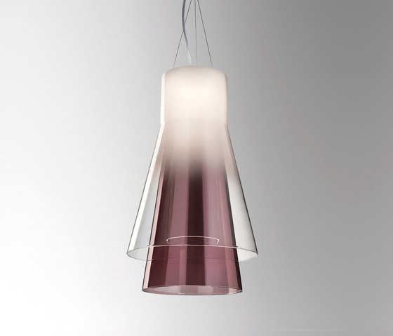 Trigona S | smoked white bordeaux and transparent | Suspended lights | LEUCOS USA