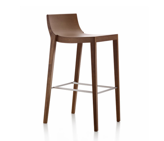 Moka | MTK331 barstool with footrest in solid wood | Bar stools | Fornasarig