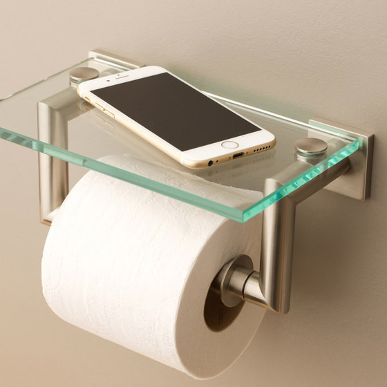 Dyad Double Post Toilet Tissue Holder With Cover | Mensole / supporti mensole | Ginger