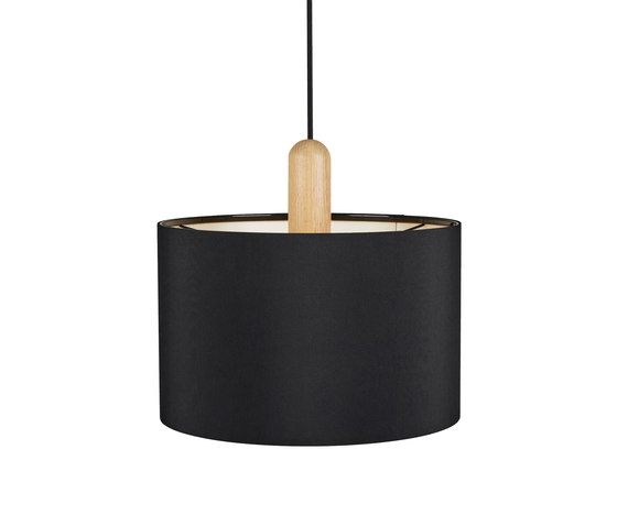 Paso Wood 35 P1 pendant light in oak and black fabric | Lampade sospensione | Darø