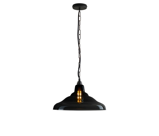 Glass School Pendant Light, Size 2, Anthracite and Weathered Brass | Suspensions | Original BTC