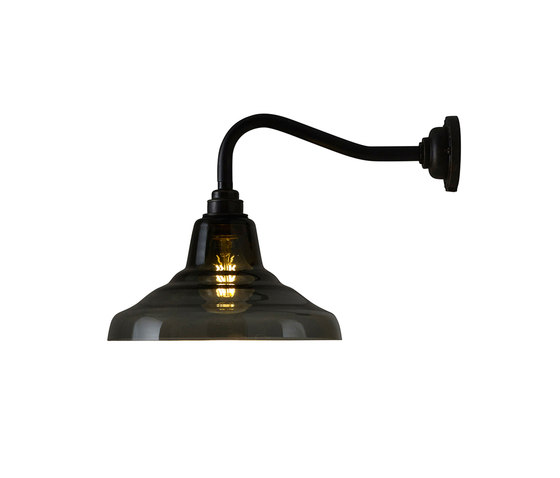 Glass School Wall Light, Size 1, Anthracite and Weathered Brass | Wall lights | Original BTC