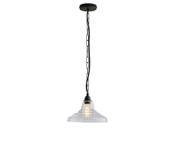 Glass School Pendant Light, Size 1, Clear and Weathered Brass | Suspended lights | Original BTC