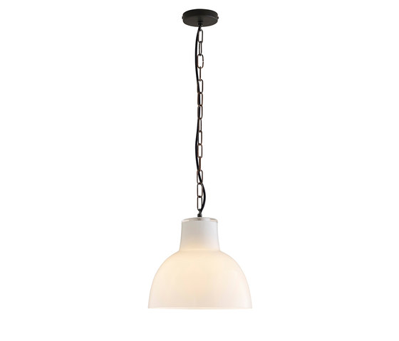 Glass York Pendant, Size 2, Opal and Weathered Brass | Suspensions | Original BTC
