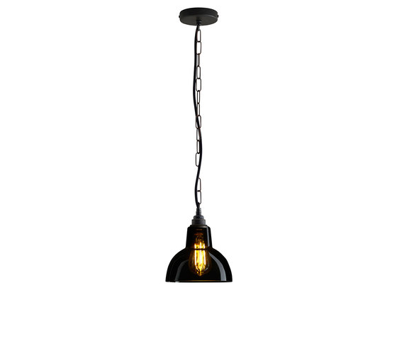 Glass York Pendant, Size 1, Anthracite and Weathered Brass | Suspensions | Original BTC