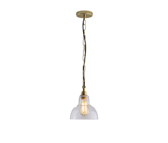 Glass York Pendant, Size 1, Clear and Brass | Suspensions | Original BTC