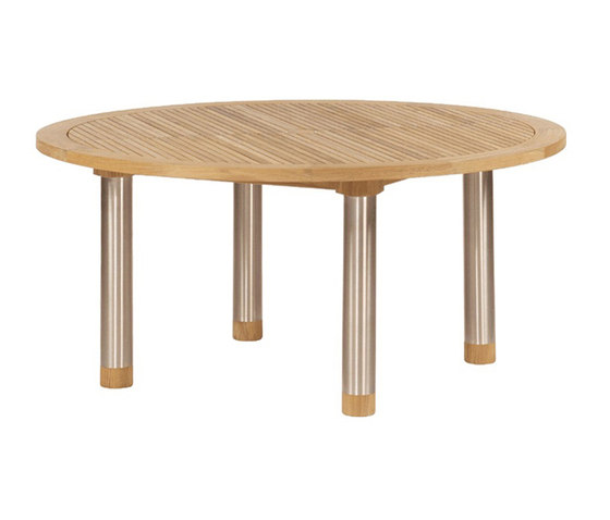 Equinox | Dining Table 150 Circular with Teak Top and Steel Legs | Esstische | Barlow Tyrie