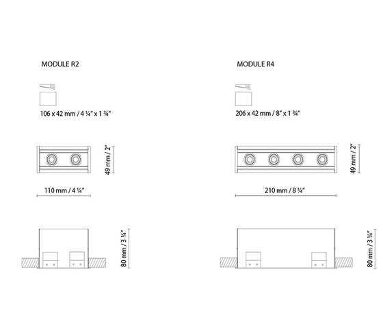 Anvil LED module R4 | Lampade soffitto incasso | B.LUX