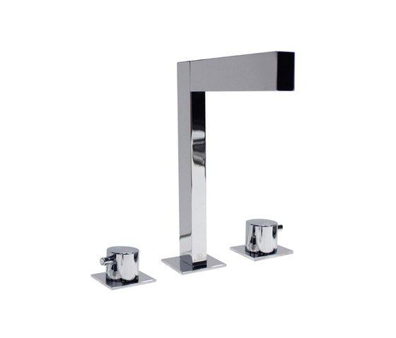opus∙2 | three-hole deck-mount basin mixer with two lever handles | Grifería para lavabos | Blu Bathworks