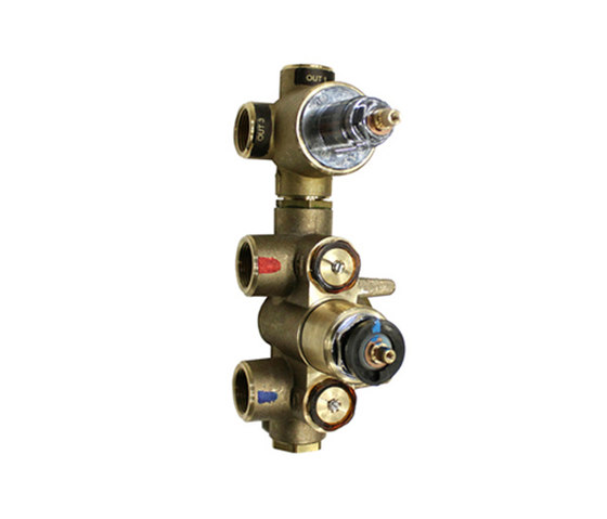 rough-in valves | pure•2 | opus•2 | 3/4" thermostatic tub/shower rough-in valve with 3-way diverter | Éléments encastrés | Blu Bathworks