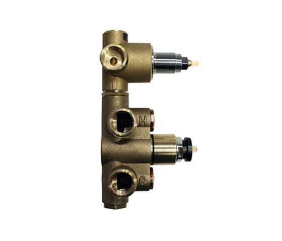 rough-in valves | pure•2 | opus•2 | 3/4" thermostatic tub/shower rough-in valve with 3-way diverter | Elementos internos pared | Blu Bathworks