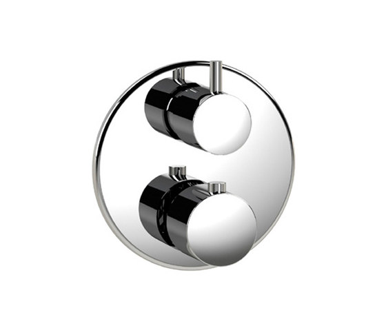 opus∙2 | thermostatic tub/shower valve trim with volume control, round trim | Grifería para duchas | Blu Bathworks
