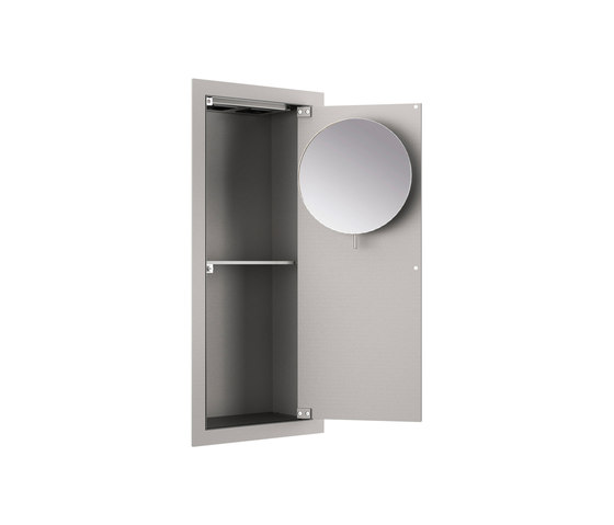 FURNITURE | Armoire verticale encastrée avec miroir grossissant | Silver | Meubles muraux salle de bain | Armani Roca