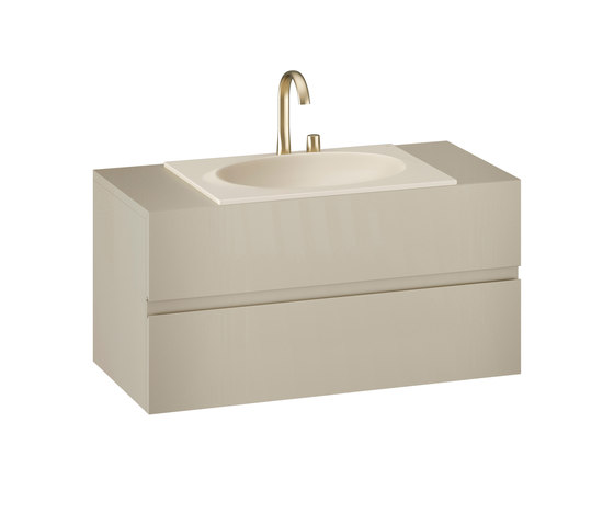 FURNITURE | Meuble suspendu de 1200 mm avec deux tiroirs pour vasque à encastrer de 770 mm | Greige | Meubles sous-lavabo | Armani Roca
