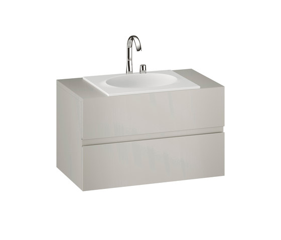 FURNITURE | Meuble suspendu de 1000 mm avec deux tiroirs pour vasque à encastrer de 650 mm | Silver | Meubles sous-lavabo | Armani Roca
