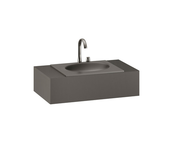 1000 mm Furniture with upper drawer for single 650 mm countertop washbasin | Nero | Waschtischunterschränke | Armani Roca