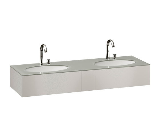 1800 mm Furniture with upper drawer for two 670 mm under-counter washbasins. | Silver | Vanity units | Armani Roca