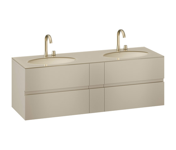 FURNITURE | 1800 mm Furniture with upper and lower drawer for two 670 mm under-counter washbasins. | Greige | Waschtischunterschränke | Armani Roca